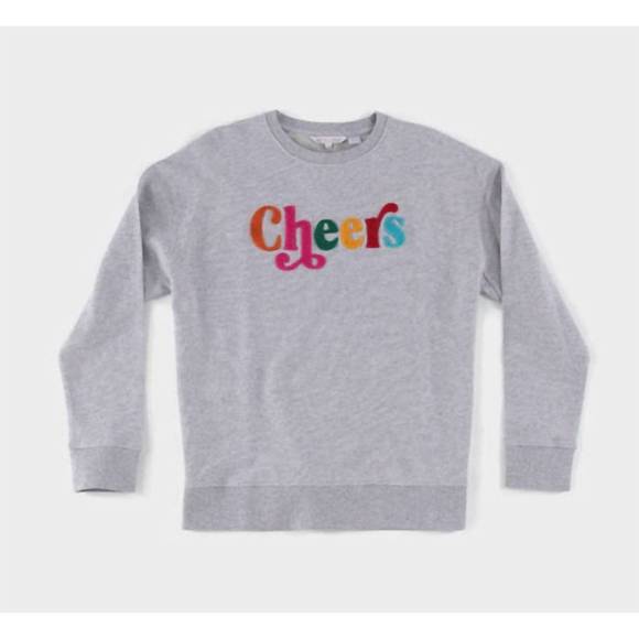 NEW SHIRALEAH women's cheers sweatshirt in grey - Picture 1 of 2